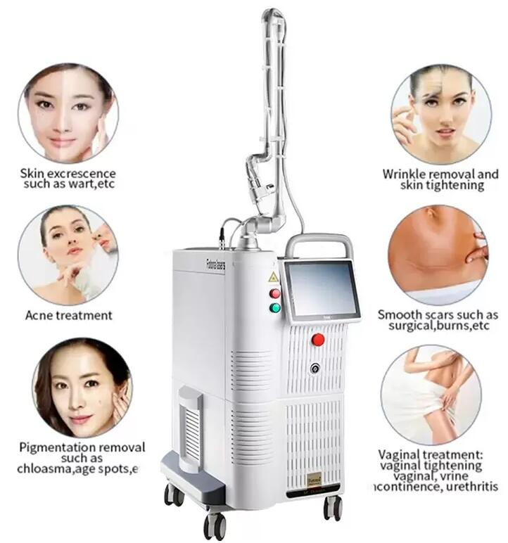 

Directly effective 60w Co2 Fractional Laser acne scar removal skin resurfacing treatment Skin Whitening Tattoo Remover Stretch markets removal 10600nm machine