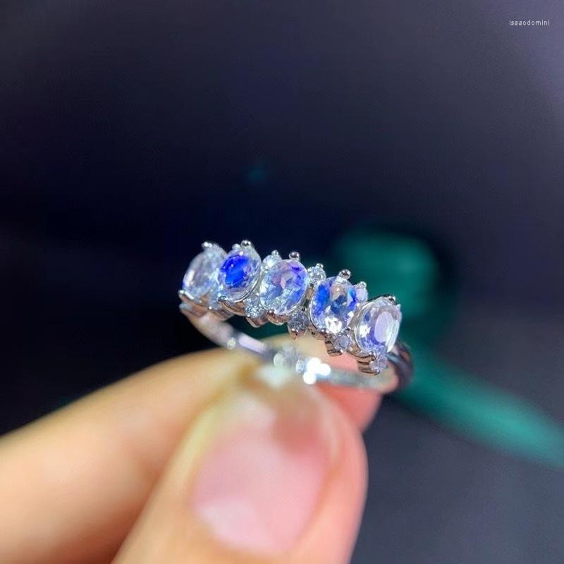 

Cluster Rings Natural Moonstone Jewelry For Women Wedding Branch Ring Luxury