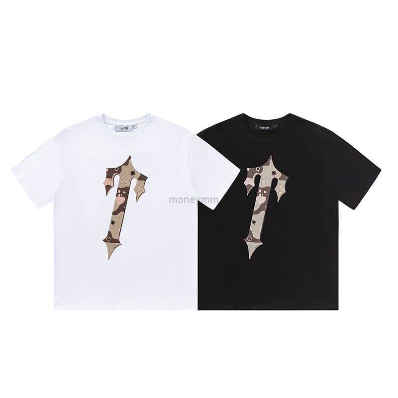 

Designer Fashion Clothing Tshirt Tees Trapstar Camouflage Tprint Short Sleeved Mens Womens Loose Fitting Os American Casual Trend Round Neck Half Sleeve Base Tshir, Black