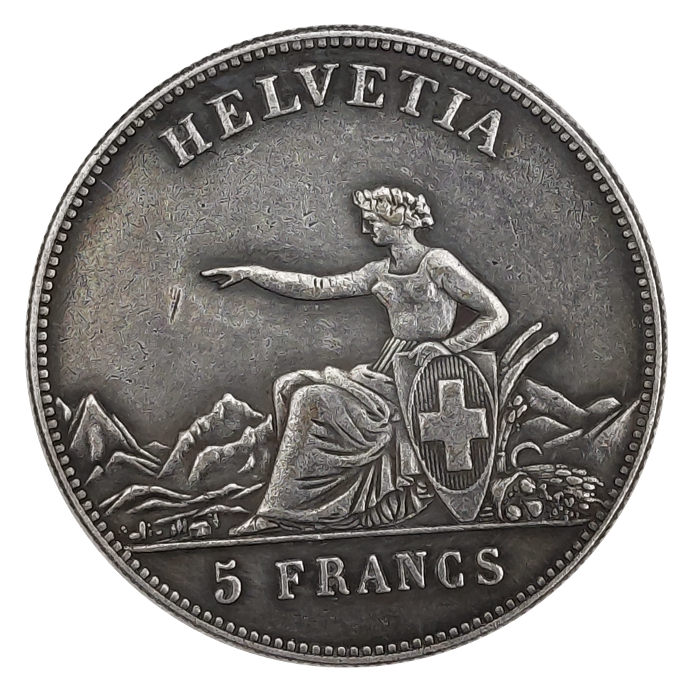 

Switzerland 5 Franken Shooting Festival 1863 Silver plated Copy Coins