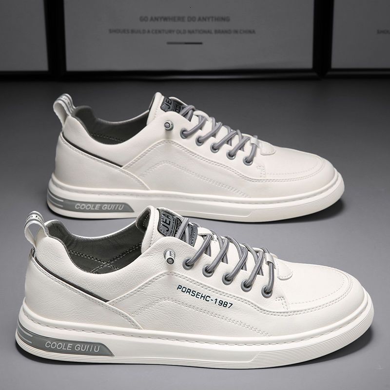 

Dress Shoes Men's Casual Leather Sneakers Waterproof Vulcanized Shoes Men Comforthable Spring Sneakers Men Casual Shoes Plus Size -44 230509, White