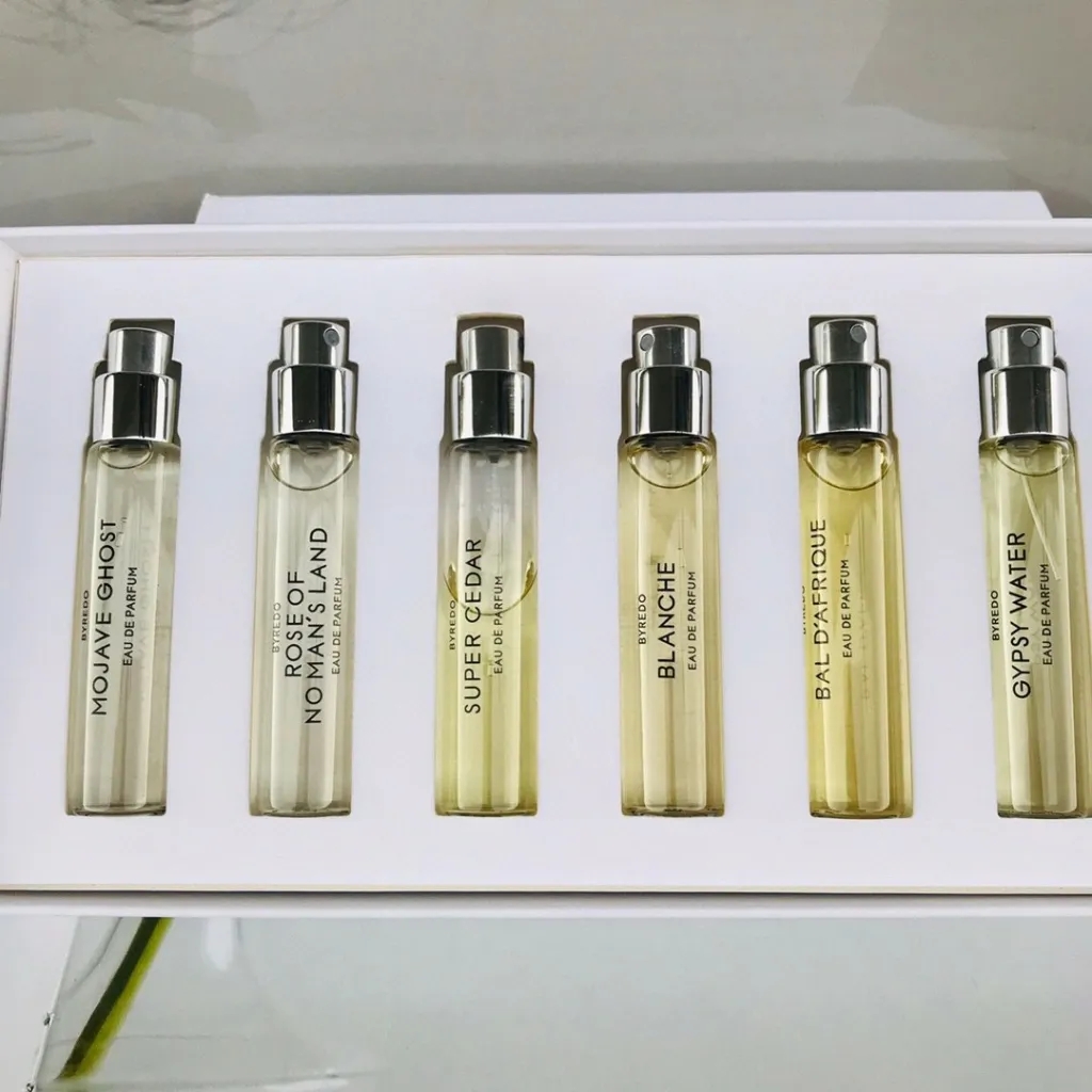 

BYREDO Perfume 12ml Set 6pcs Luxury Fragrance Super Cedar Blanche Mojave Ghost Bal Dafrique Rose Gypsy Water Eau De Parfum Travel Spray 6 in 1 Cologne Sample Gift Box