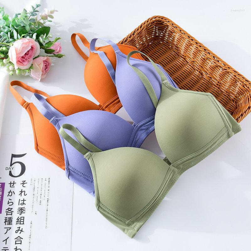 

Bras Lightweight Seamless Underwear Sexy Push Up For Women Small Chest Gather Thin Triangle Cup Wire Free Bralette Top Lingerie, Black