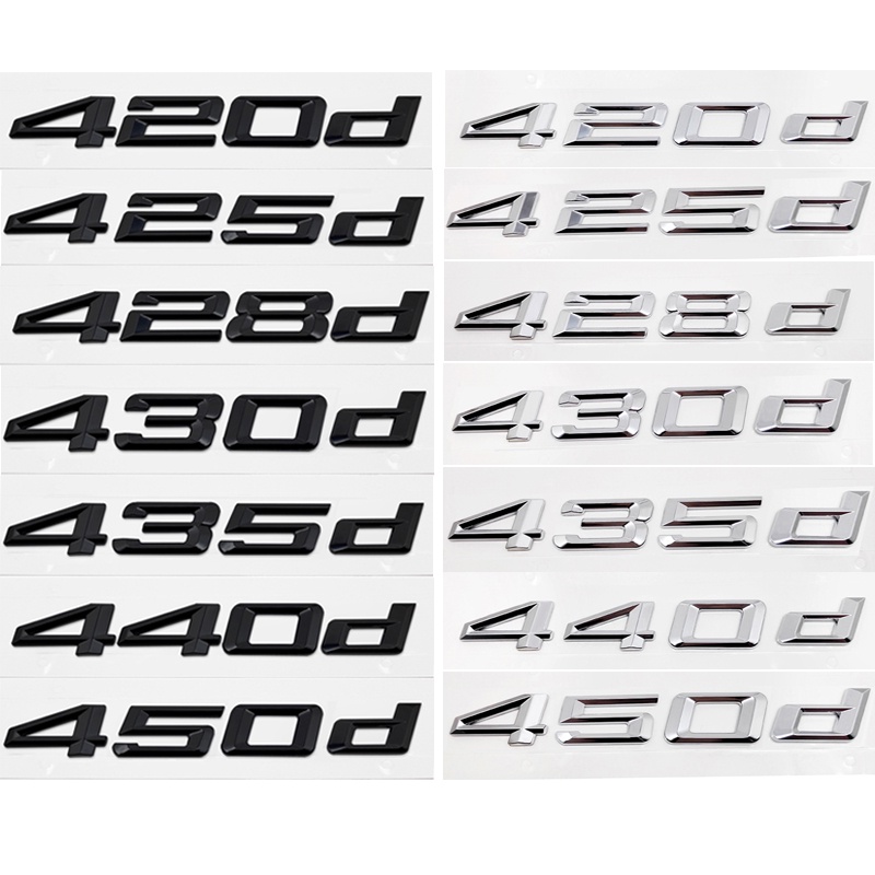 

Car Styling 418d 420d 425d 430d 435d 450d Letter Logo Car Rear Trunk Emblem Badge Stickers For BMW 4 Series F32 F33 F36, Matte black