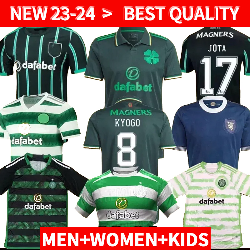 

2023 2024 Celtic Fourth soccer jerseys home 4th KYOGO JOTA AJETI 22 23 24 Scotland 150th Anniversary Mens Kids MCGREGOR TURNBULL STARFELT football shirts, Black