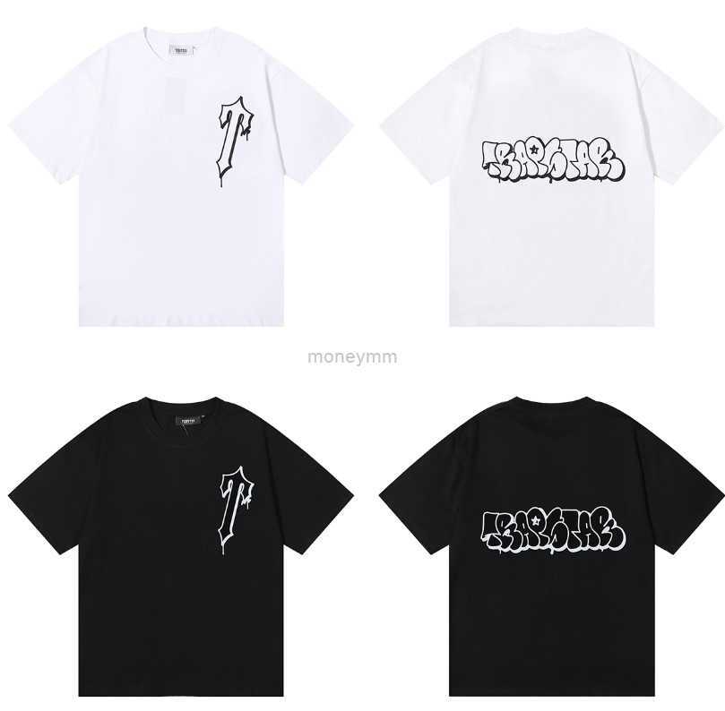 

Designer Fashion Clothing Tshirt Tees Trendy Brand Trapstar Irregular Letter Printing High Street Men's Women's Cotton Loose Round Neck Short Sleeve T-shirt Summer, Black