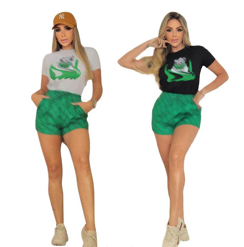 

Women' Tracksuits 2023GGSummer New Fashion Casual Top Short Sleeve+Shorts Women' Two Piece Set Designer Brand Women' Set
