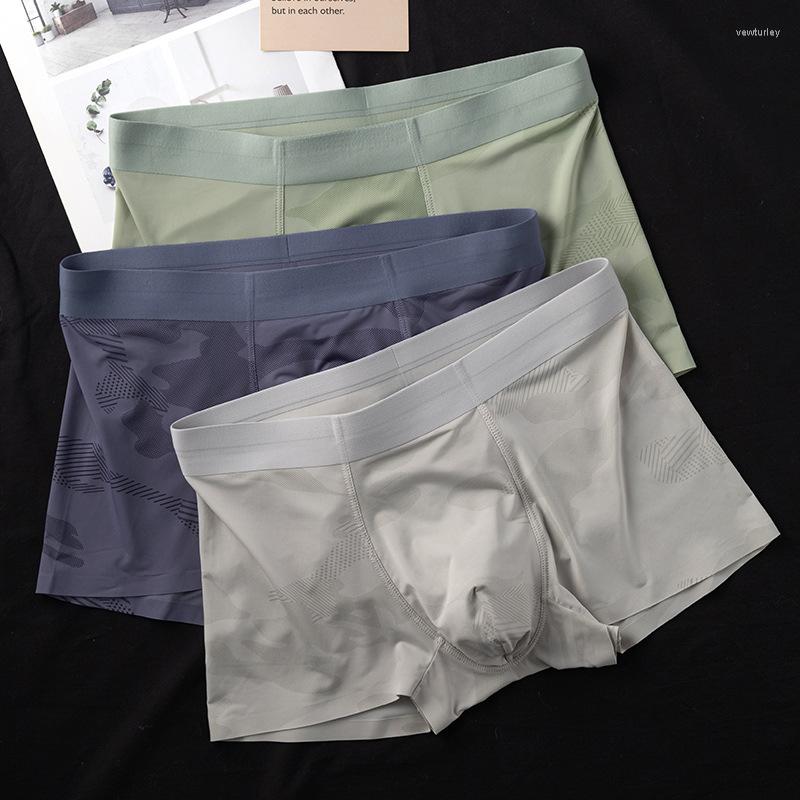 

Underpants Boxer Shorts Traceless Ice Silk Men's Panties Homme Printed Boxershorts Breathable Underwear Ultra-Thin Boys Boxers