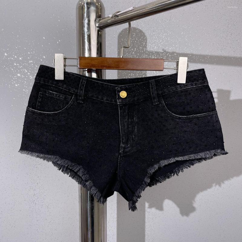 

Women' Shorts Diamond Denim Low Waist Casual Fashion 2023 Summer Style 0315, Black