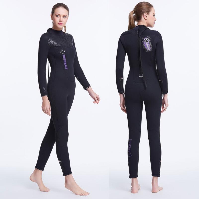 

Women's Swimwear 5mm/3mm Neoprene Wetsuit Full Suit Flatlock Stitching Premium SCR Warm Plush Lining Jumpsuit Diving Scuba Surfi, Women 3mm