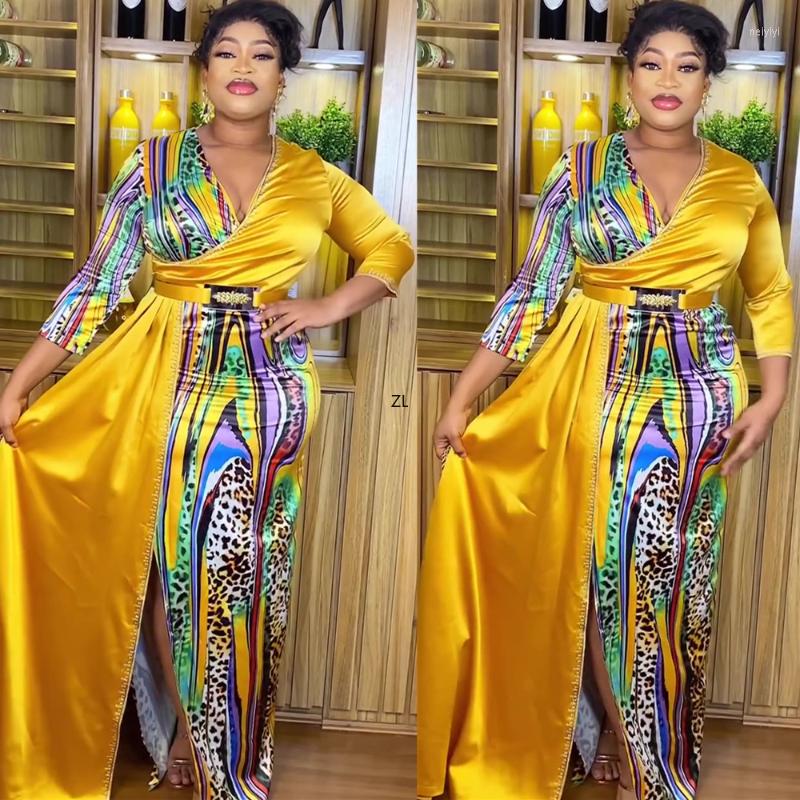 

Ethnic Clothing Elegant African Maxi Dresses For Women 2023 Summer Muslim Print Evening Party Long Dress Plus Size Africa
