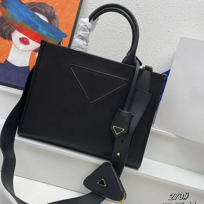 

Cowhide Tote Bag Shopping Handbags Crossbody Handbag Women Shoulder Bags Leather Handle Small Triangle Wallet Large Capacity Fashion Letter