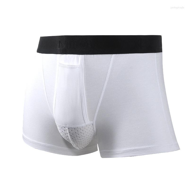 

Underpants Sexy Men's Underwear Guns Boxer Trousers Scrotal Support Ice Silk Bag With For Escroto
