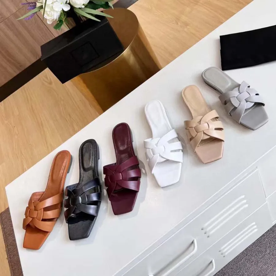 

YS Sandal Slipper Women Luxury Designer slippers shallow beach leisure indoor full set of accessories summer slippers for ladies platform sandals, #1