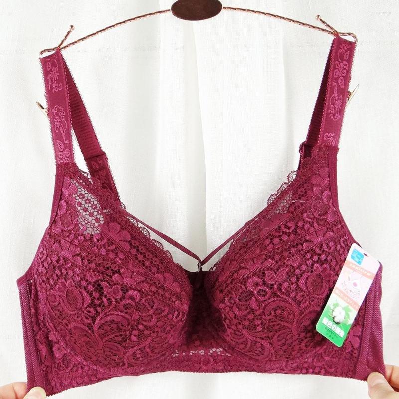 

Bras Summer Breathable Ultra Thin Cup Plus Size Sexy Bra Lingerie Lace Women's Underwear Push Up 75 80 85 90 95 100 B C D E F Bh, Beige