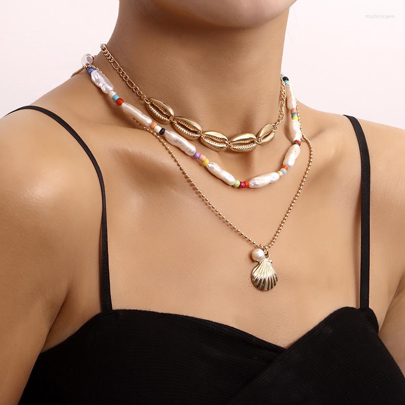 

Chains Multi-layer Necklace For Women Girls Artificial Pearl Choker Fashion Elegant Jewelry Gift AIC88