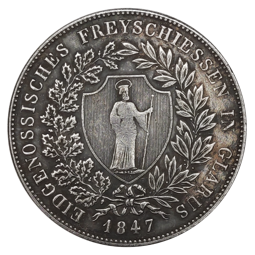 

Switzerland 40 Batzen Shooting Festival 1847 Silver plated Copy Coins