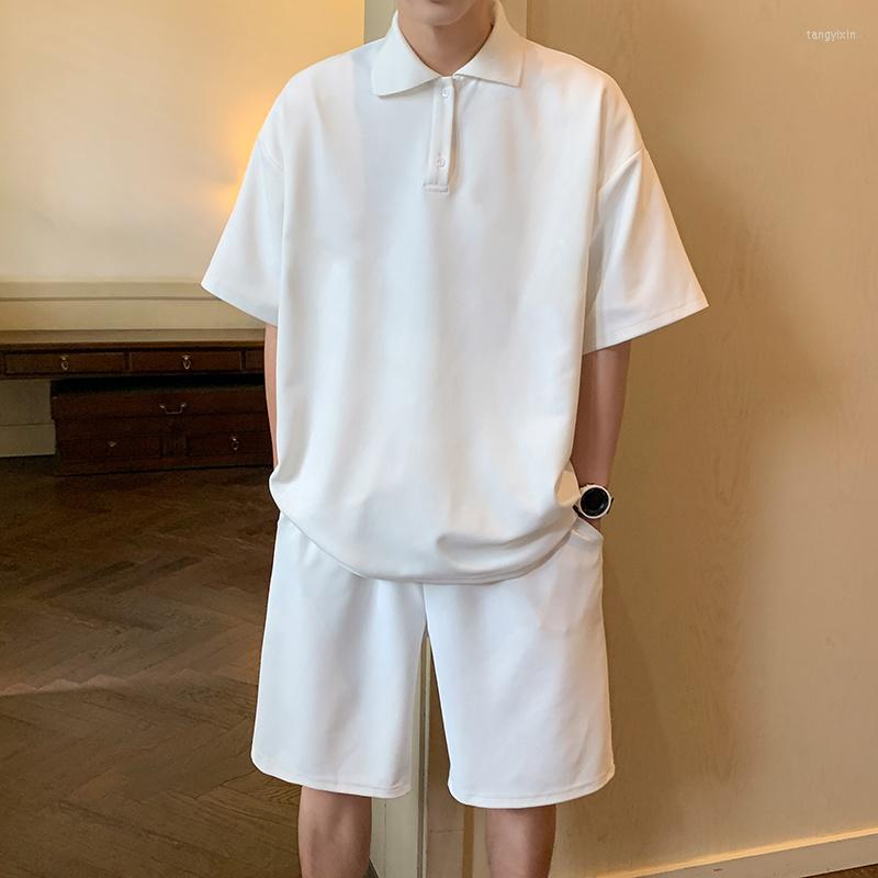 

Men's Tracksuits Summer Sets Men Fashion Short Sleeved T-shirt/shorts Two-piece Streetwear Loose Sports Set Mens Large Size -5XL, Black