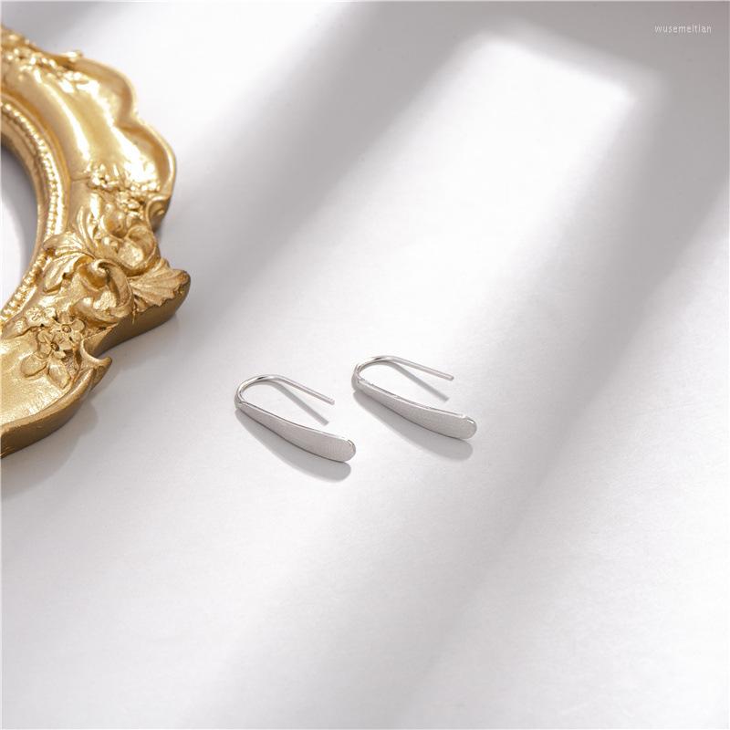 

Dangle Earrings Genuine 925 Sterling Silver Brushed Frosted Drop Temperament Jewelry Woman Banquet Gift