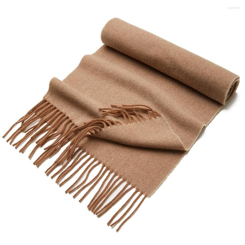 

Scarves 2023 Mongolia Source Manufacturer Pure Wool Men's Scarf British Style Two-color Mixed Color Business Thickened Warm Shawl