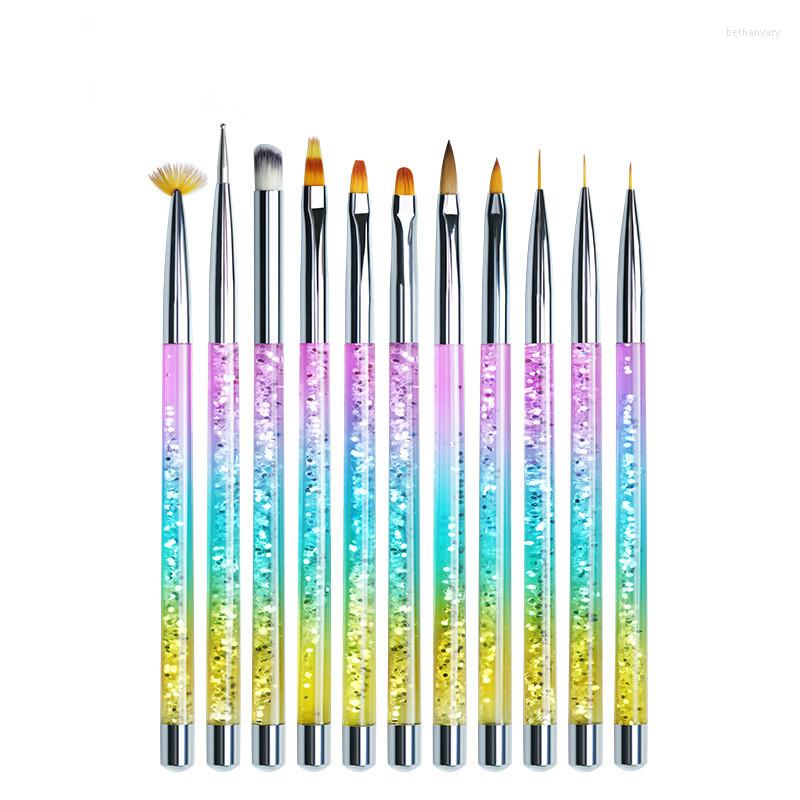 

Nail Brushes 11 Style Art Stripes Lines Liner Painting Brush Liquid Powder Acrylic UV GEL Extension Builder French Drawing Pen