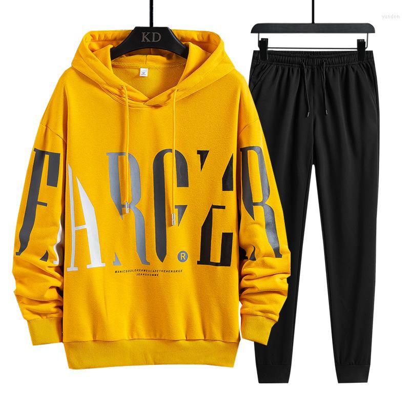 

Running Sets 2023 Fashion Korean Sport Tracksuit Fitness Autumn Hoodie Long Sleeve Hooded Sweatpants Gym Sportswear Clothing, Black