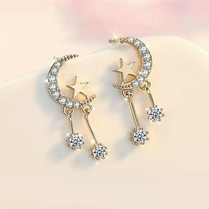 

Dangle Earrings 2023 Arrival Trendy Gold Color Stars And Moons For Women Party Gift Jewelry Wholesale E7495