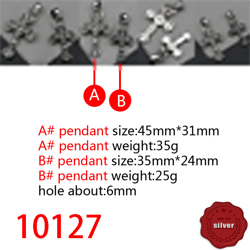 

10127 European and American pendant jewelry S925 sterling silver fashion personality punk hip-hop personality hollowed out cross flower letter pendant classic