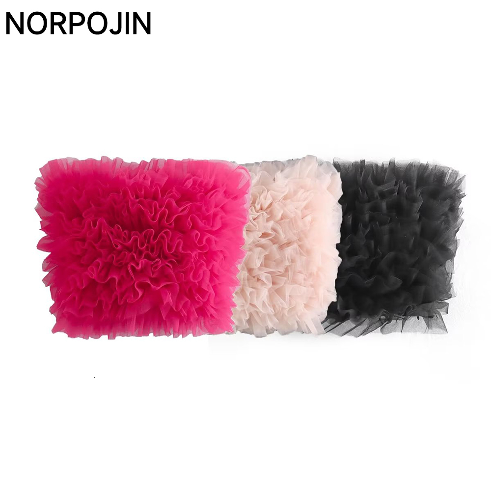 

Women' Tanks Camis Women' Mesh Tube Top Exposed Shoulder Corset Top Chic Lady Chiffon Cropped Tops Clubwear Sexy Tanks Party Woman Camis Female 230509, Black