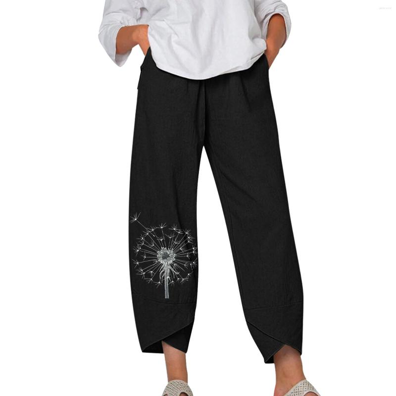 

Women' Pants Cargo Streetwear Women Dandelion Print Hip Hop Casual Jogging High Quality Women' Clothing, Black