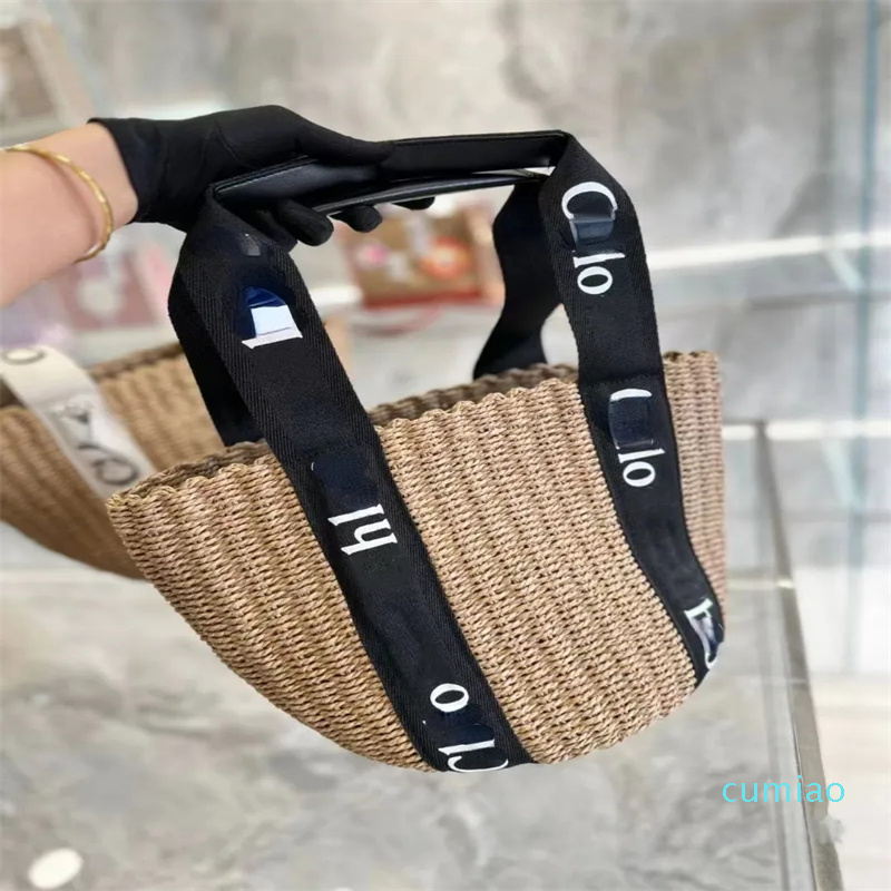 

2023-Papyrus Bag Trends Go with Everything Portable Large Capacity Three-dimensional Flower Shape Retro Tote One-shoulder Women's Beach Bag, Black