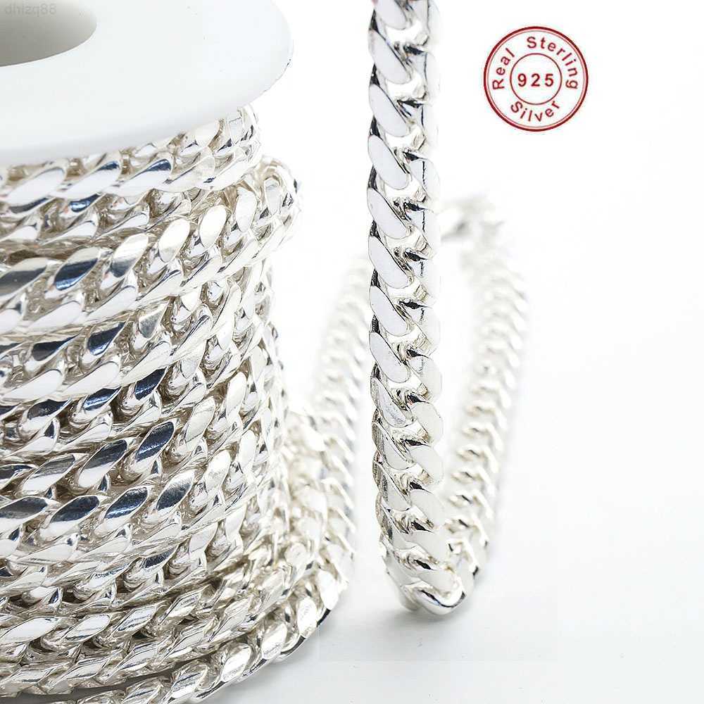 

Factory Price Simple Cuban Link Personality Wide 6.6mm Thick Silver Chain Mens Necklace