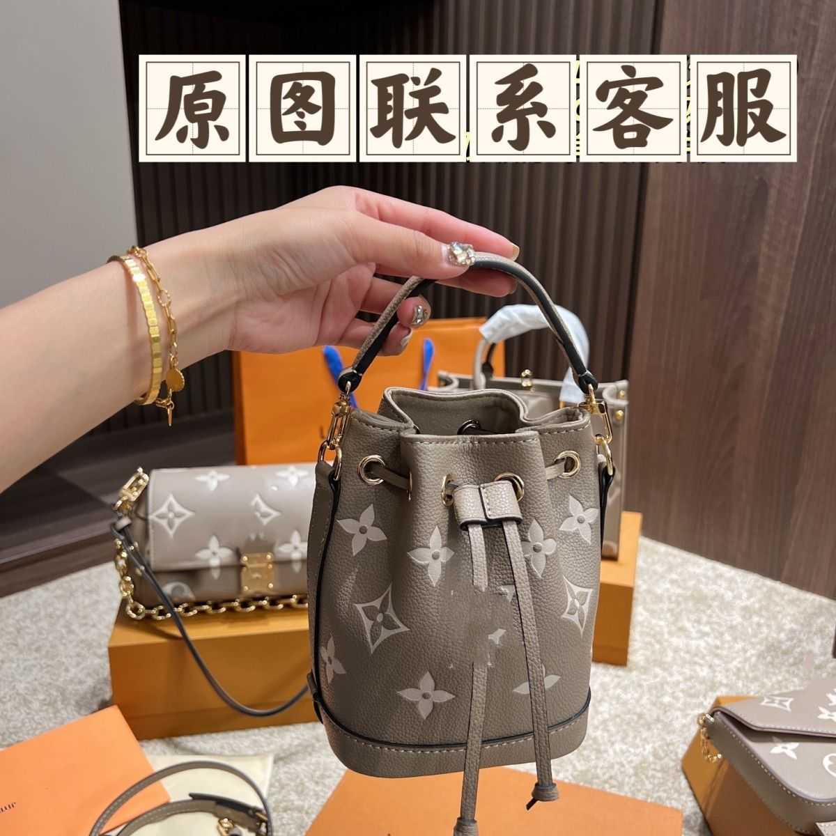 

Evening Bags 2023 Spring/summer New Water Bucket Bag Nano Cowhide Handbag One Shoulder Crossbody Bag High End Large Capacity Advanced Versatile8oq9, Grey
