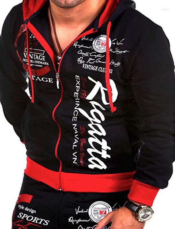 

Men's Tracksuits Selling Hip-Hop Men's Sets Letter Printed Sweatshirt Jacket Sports Pants Casual Trousers Street Trendy 2-Piece Suit, Black- water blue