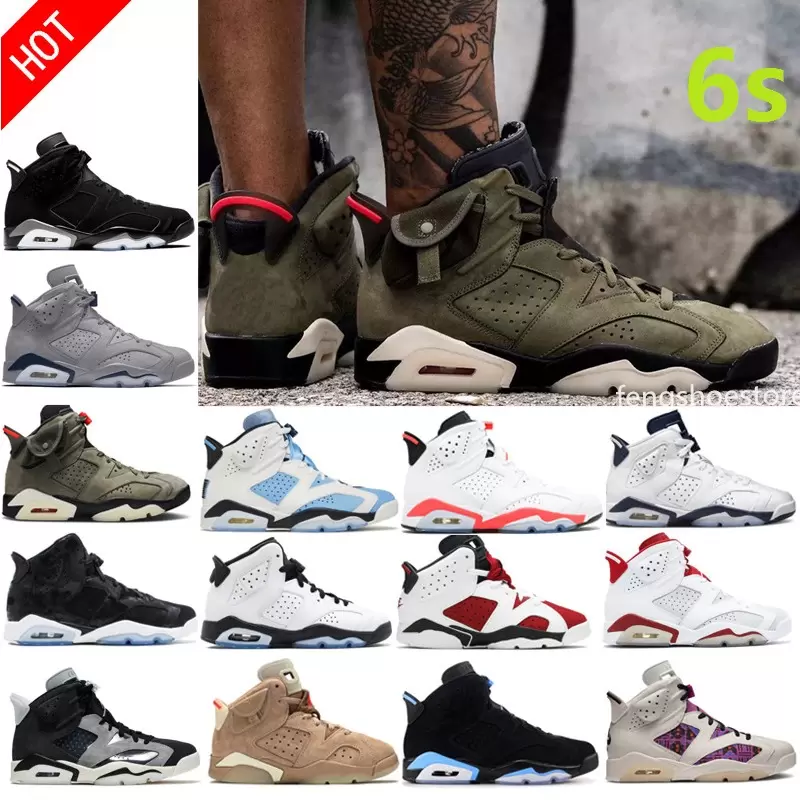 

2022 New Vi 6 6s Men Basketball Shoes Mint Foam Midnight Navy University Blue Electric Green Bordeaux Hare Unc Infrared White Red Oreo Sport, 3#