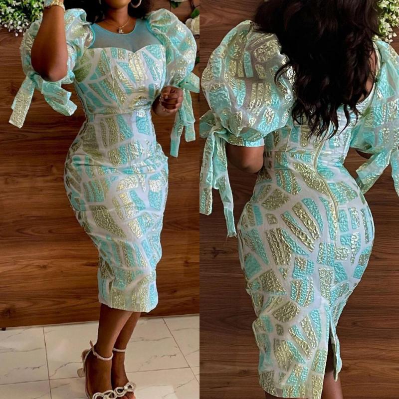 

Party Dresses 2023 Spring Summer Slim Dress Fashion Sexy Stitching Midi Women Elegant O Neck