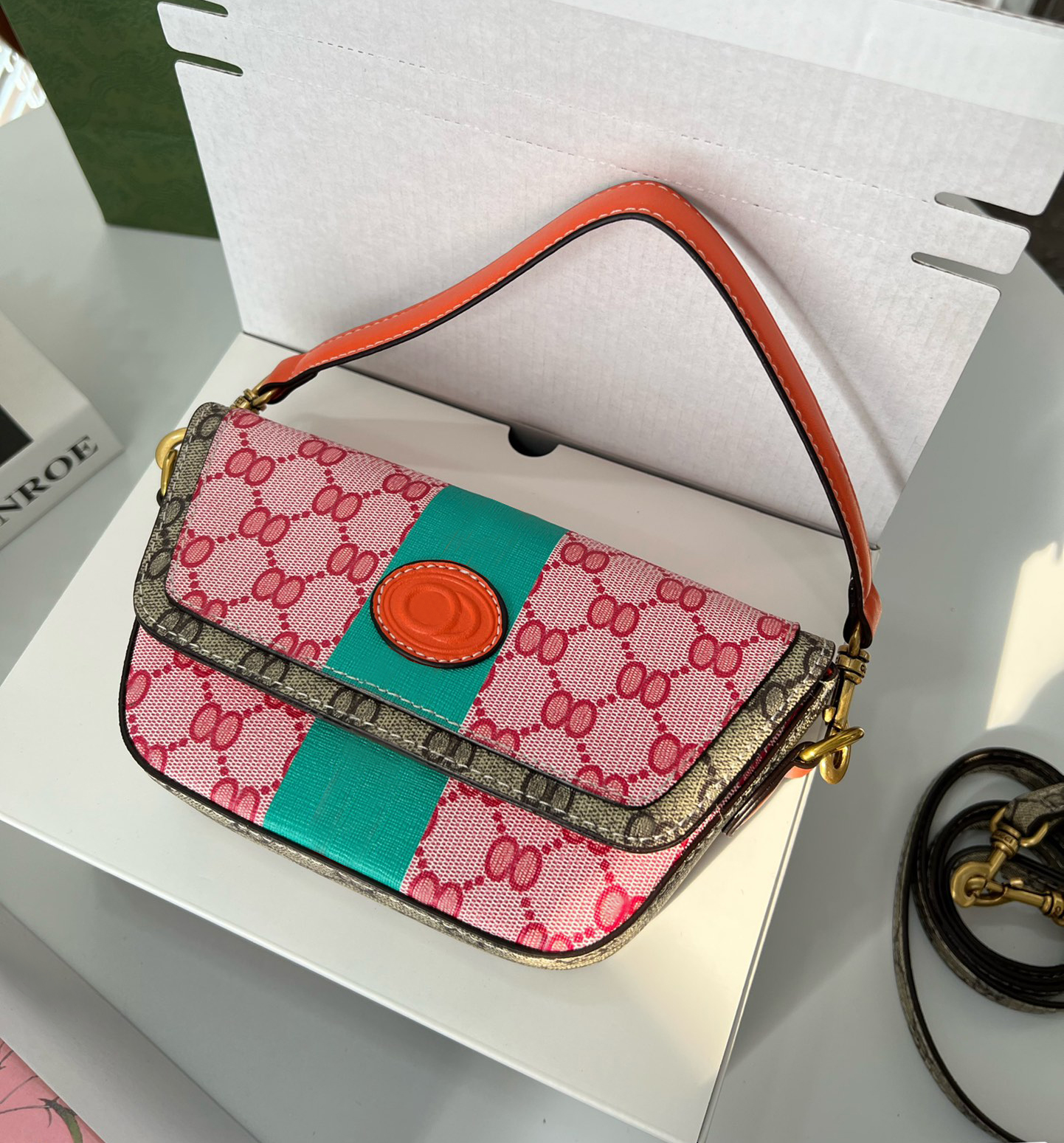 

Designer tote bag luxury marmont handbags women shoulder bags Top-quality leather underarm pouch CNY mini totes purses ladies fashion clutch G-762B, 723762#double g design