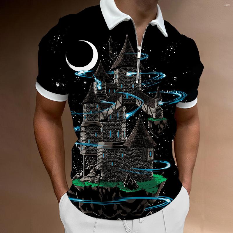 

Men' Polos Drop Men' Clothing Polo Shirts With Zipper Short Sleeve Casual Sweatshirt For Man 3D Printed T-shirts Galaxy Pattern, Llpl1026
