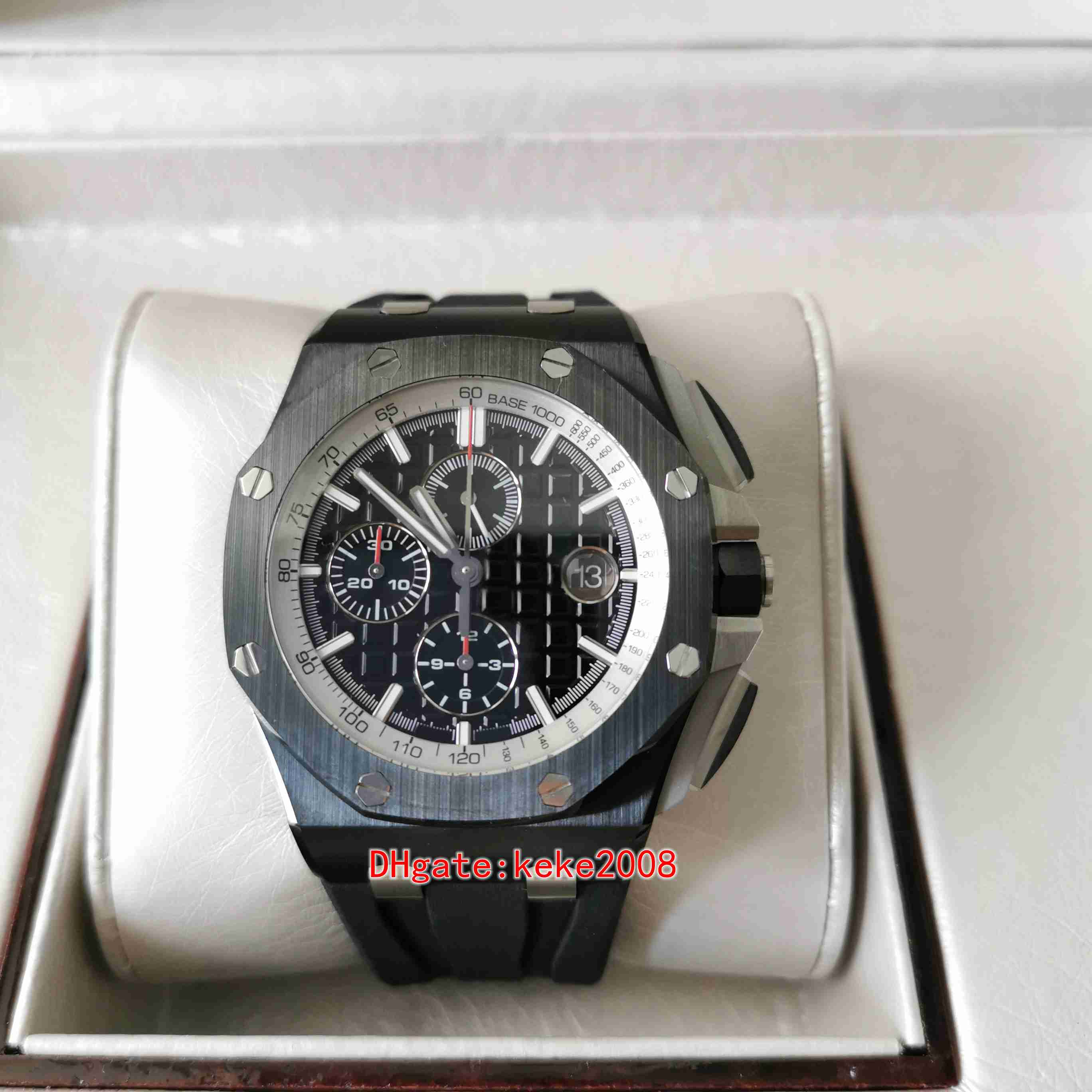 

Super mens watches 26402CE.OO.A002CA.02 26402 44mm 15720 Cal.3126 Chronograph Sapphire Rubber Strap transparent Automatic mechanical men watch wristwatches, Buy box 1