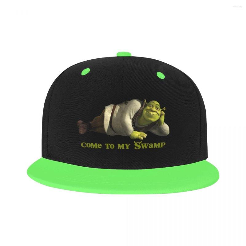 

Ball Caps Personalized Come To My Swamp Shrek Baseball Cap Flat Sports Snapback Men Women's Adjustable Hip Hop Dad Hat, White