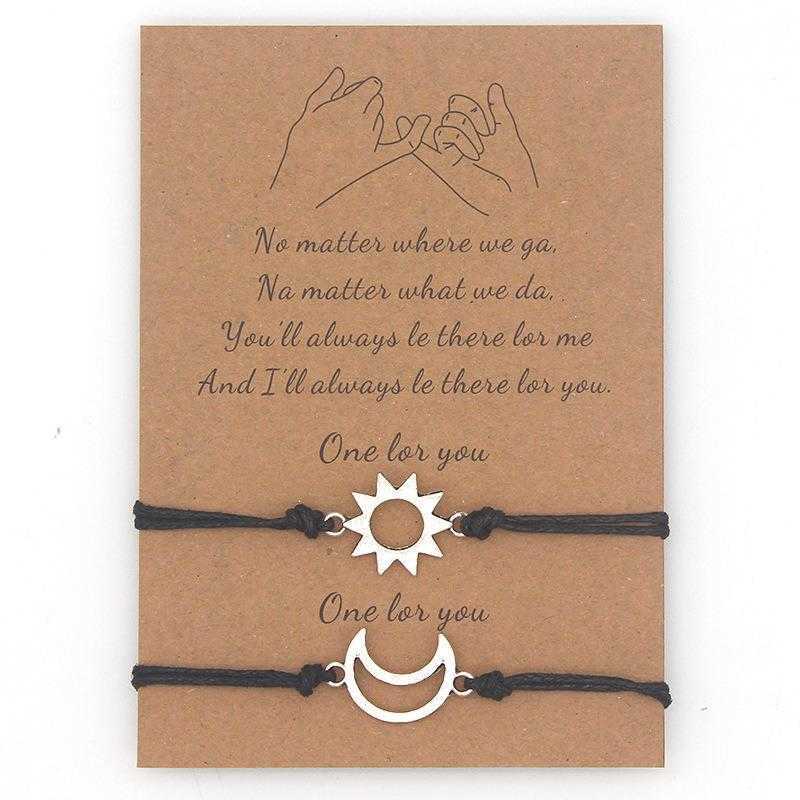 

Arrival Couple Card Bracelet Simple Fashion Moon Sun Woven Hand Strap Wholesale
