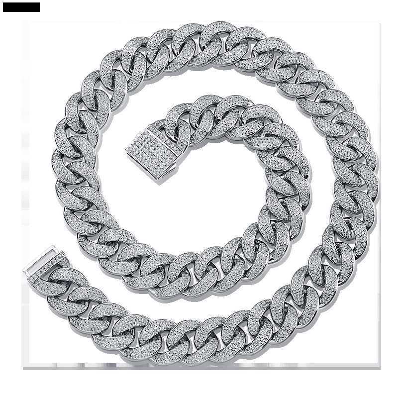 

Men's Thick Necklace Silver Chain Hip Hop Jewelry Miami Cuban Chain Iced Out Chain