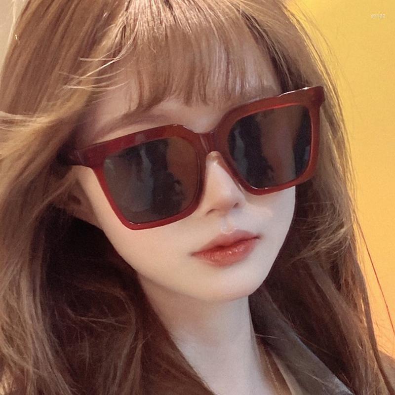

Sunglasses Square Frame Women Men Green Tan Lens UV400 Eye Protection Girl Sexy Ladies Outdoor Eyewear