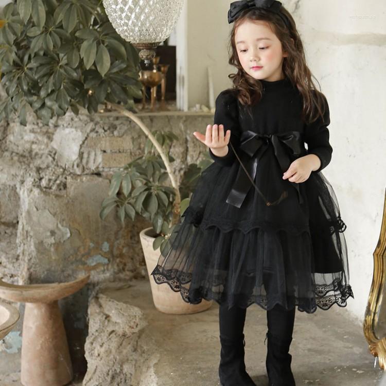 

Girl Dresses Korean Style Party Autumn Winter Bow Girls Tulle Dress Fleece Warm Tutu DT673, Pink