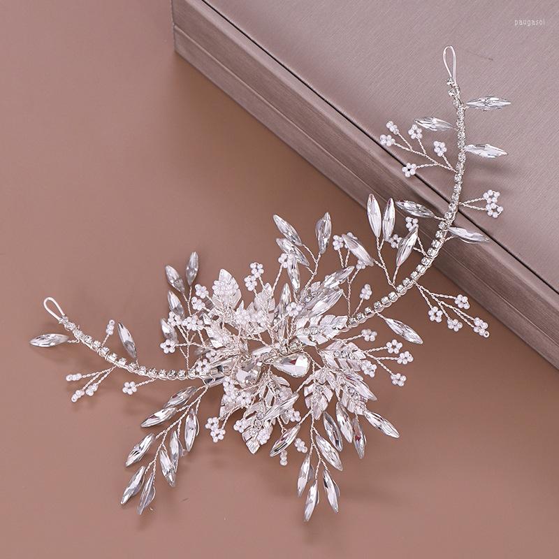 

Hair Clips Crystal Flower Bridal Tiaras Hairbands Hairpins Bridesmaid Diamante Vine Accessories Wedding Rhinestone Headband JewelryGif