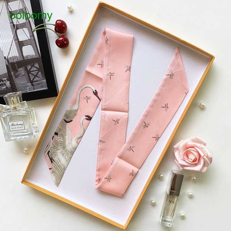 

Hemres Designer Cravat Luxury and Grand Celebration of Summer Pink Polka Dot Scarf Binding Bag Ribbon Decoration Handle Printed Long JHG1