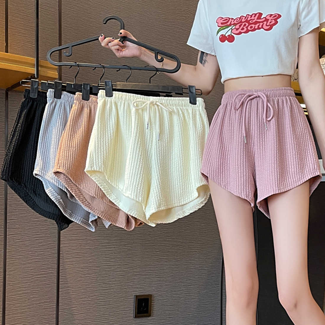 

Women's Shorts Women Gym Fitness Running Shorts Women's Summer Thin Style Loose casual Large Size Wide Leg High Waist A-word Sports Hot Pants AA230508, Gray