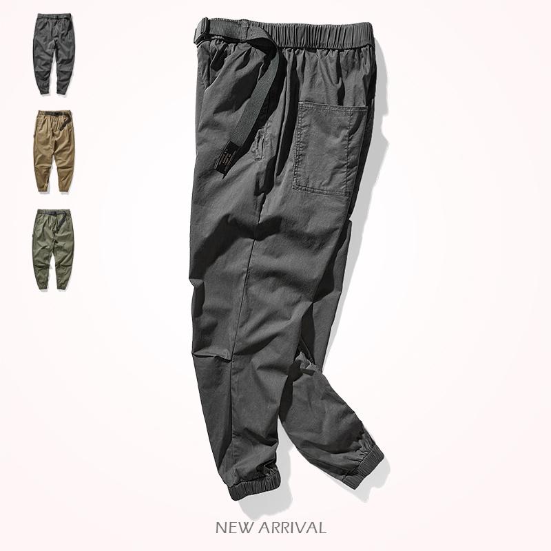 

Pants Summer New Japanese Retro Quickdrying Ultrathin Pants Men's Solid Color Elastic Waist Drawstring Loose Casual Ankletied Pants, Army green
