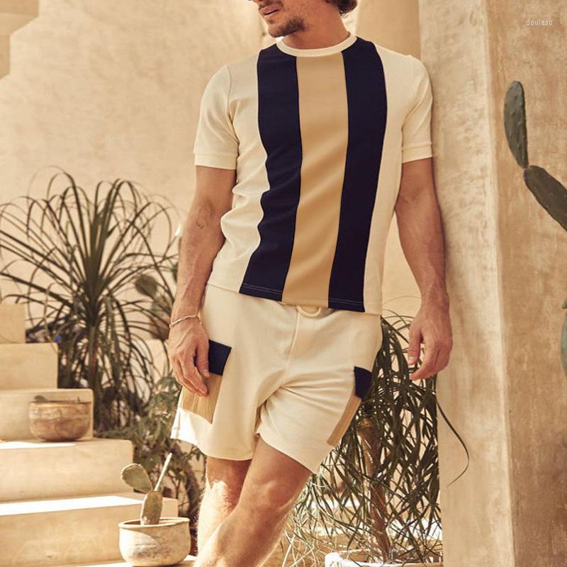 

Men' Tracksuits Sports Casual Men' Suit Short Sleeve Shorts Two Piece Set, Blue
