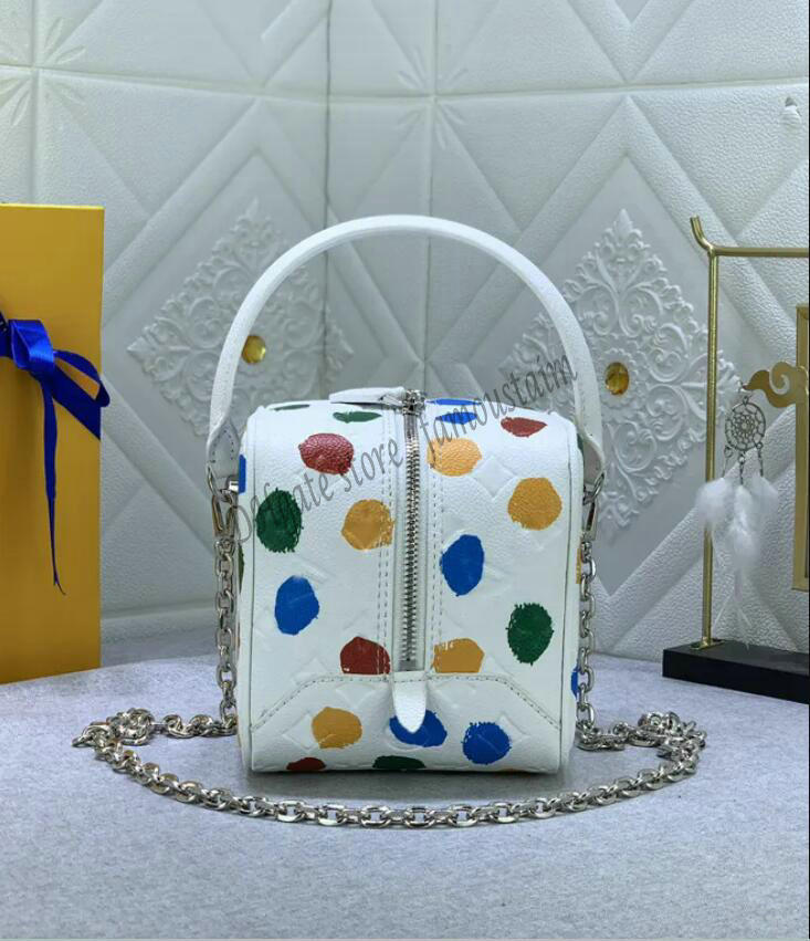 

Fashion designer totes luxury dice handbags womens YK Square shoulder bags Top-quality leather shopping bag flower letters ladies original Dot crossbody purses, 05